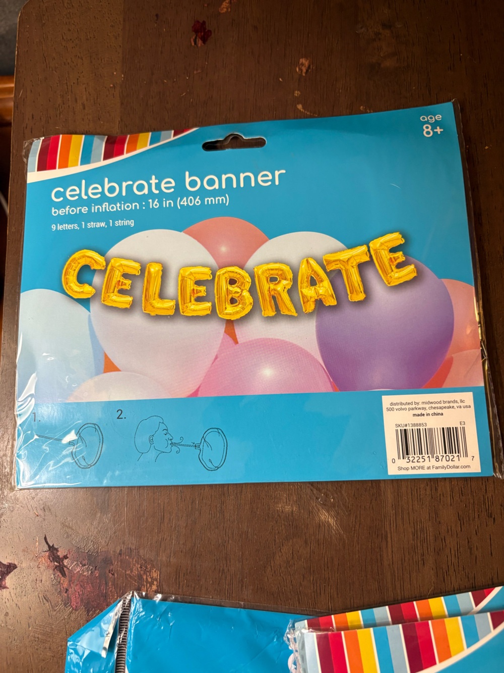 Celebrate Banner Gold Letter Balloon Party Banner - Unbranded